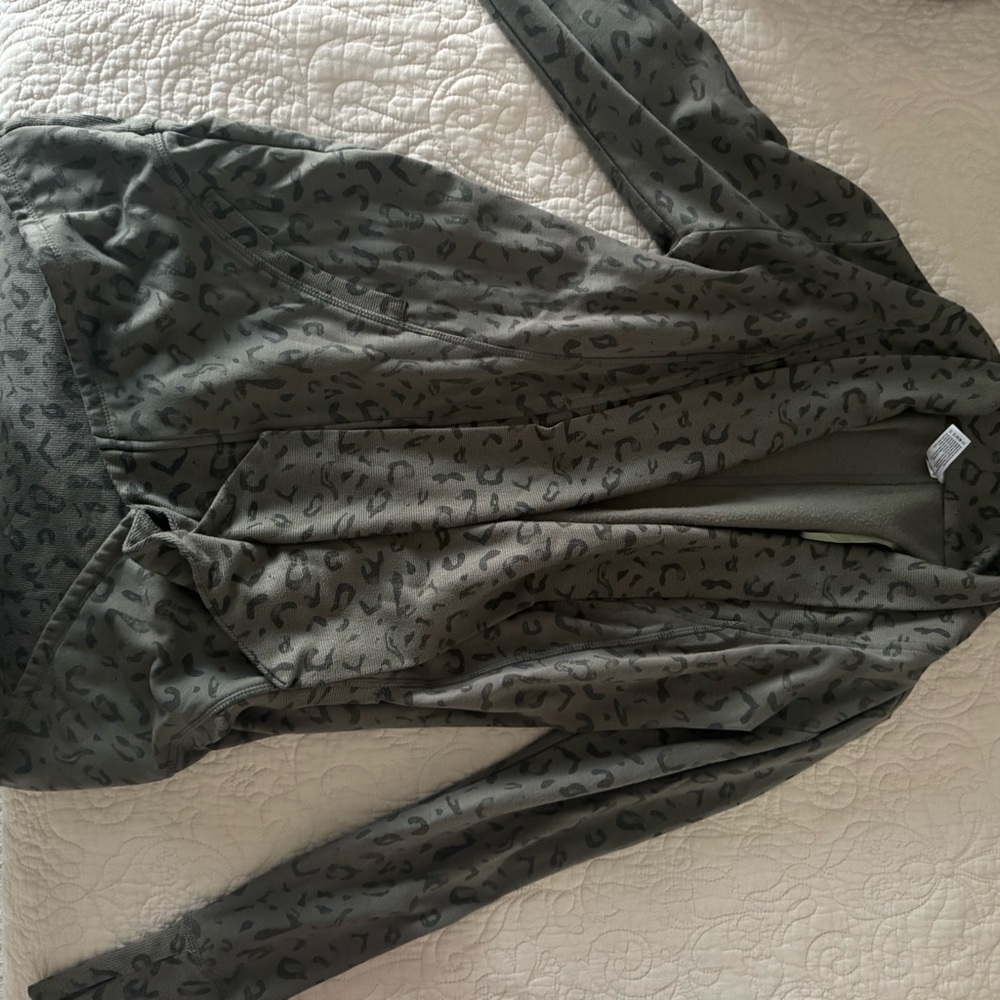 Sage green leopard print oversized sweater